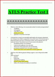 Atls Practice Test 1 Questions Answers Latest6083update video