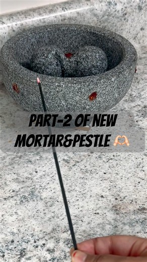 Part-2 cleaning and seasoning of mortar&pestle 🫶🏻 #cleaning #mortarandpestle #rolu