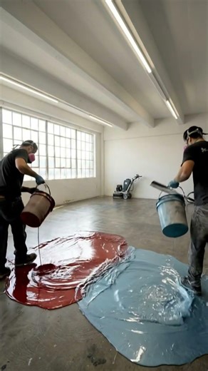 Fire to Ice Epoxy Floor — The Most Satisfying Gradient Transformation