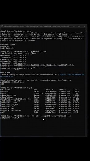 Docker Command line basics: how to hacer login, Pull and run image