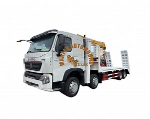 [Hot Item] HOWO 8X4 20ton Mounted Crane Lorry Self-Loading Truck with Climb Ladder for Philippines
