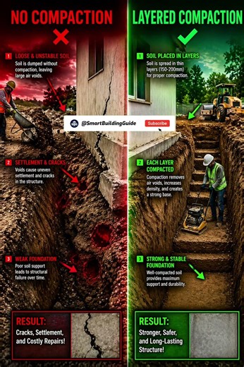NO COMPACTION = FOUNDATION FAILURE ⚠️