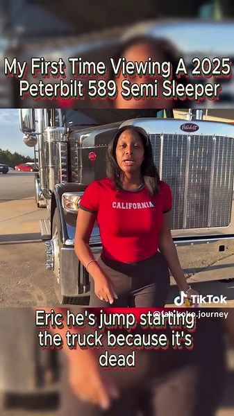 My first time viewing a 2025 Peterbilt 589 #peterbilt589 #truck #femaletruckdriver #fyp #truckdriver