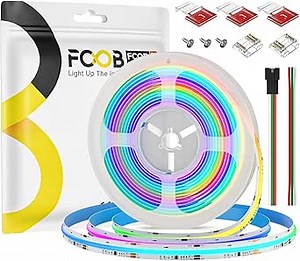 WS2811 Addressable LED Strip 24V 16.4ft 720LEDs/m High Density COB Tape Light 100 ICS RGB Uniform Strips for Indoor Bar Backlighting, No Power Supply/Controller Included