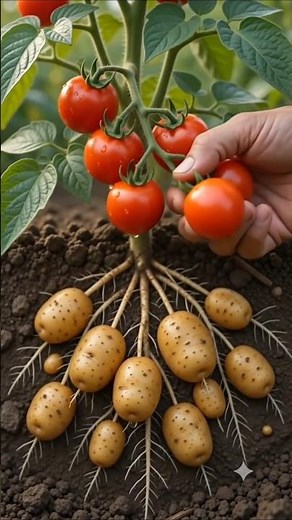 Tomato Potato Hybrid Life Cycle | From Seed to Double Harvest in 20 Seconds 🍅🥔 | Amazing Time-Lapse