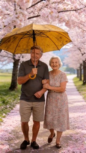 One Umbrella, A Whole Lifetime. 💛#Shorts #LoveStory #AIAnimation
