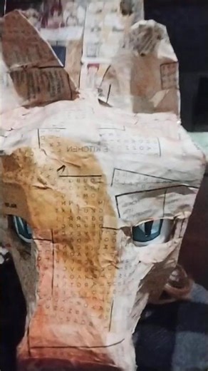making a Fursuit head with paper because it was spur of the moment 🤧😚#fursuitpremade #felinefursuit