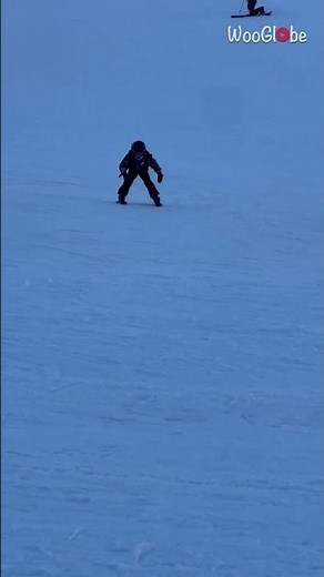 Ski Fail: Unusual Braking Style After Rapid Descent || WooGlobe