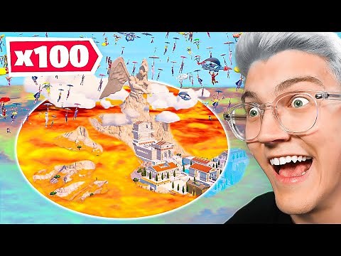 100 Players HIDE AND SEEK in FORTNITE LAVA