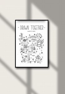 Personalised Relationship Map of Your Love Story | Drawntogether Maps | Journey Map 7 Locations - Etsy UK