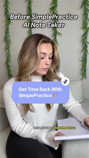 @SimplePractice gets that therapists manage A LOT, and our time is valuable. So, they created an AI tool to support therapists, not replace us. 💁🏼‍♀️ AI Note Taker is HIPAA Compliant and HITRUST certified. Here’s what else you need to know 👇🏼 ✨ No extra apps - Integrated in your EHR! ✨ Turn on and off with a click of a button ✨ Transcribes Session Audio in real time ✨ Generates notes that match your clinical style ✨ Captures clinical nuance ✨ Review & Edit before locking notes ✨ Transcript i