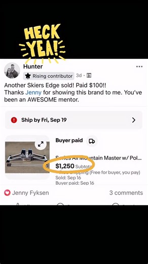 Huge kudos to Flipper University alum Hunter for a great sale this week!! 🎉 He turned $100 into a $1,250 ebay sale!! Want to see how we flip fewer items for bigger profits (without working crazy hours)? (And how our members do it too!!) Comment WORKSHOP and we’ll send you the link to our free training to see if this model could work for you too! #ebay #reseller #fleamarketflipper | Flea Market Flipper