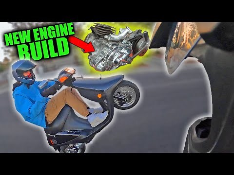 NEW ENGINE BUILD for Honda Elite WHEELIE SCOOTER! 50cc 2 Stroke AF16