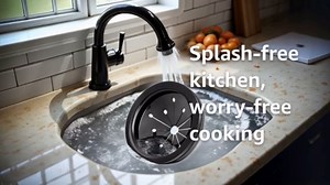 3-Inch Black Garbage Disposal Splash Guard - Universal Fit for Whirlaway,Waste King,GE, Heavy-Duty Rubber Sink Baffle Cover with Splash Protector, Drain Cover for Kitchen Disposals and Accessories