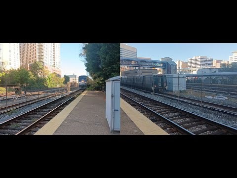 Amtrak & WMATA Metrorail Red Line Trains at Silver Spring Station