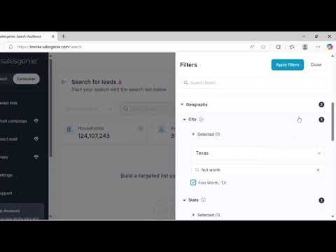 How to Build a Targeted Consumer List in Salesgenie | Filter & Save Leads