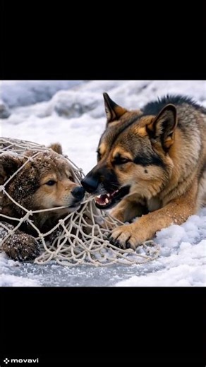 OMG🔥🔥 Will the dog save the wolf? #dog #wolves #trap #aivideo #shorts
