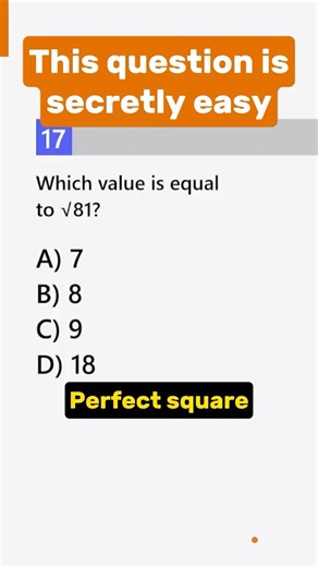 Perfect Squares Make This Easy #math #satmath #exam
