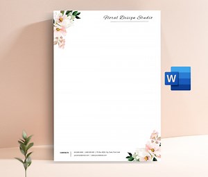 Floral Letterhead Template, Personal Letterhead for Word, Printable Floral Stationery, Letterhead Design, Downloadable Writing Paper - Etsy