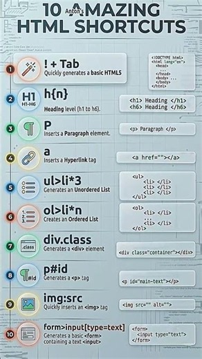 Code 10x Faster with These HTML Shortcuts! 💻 #shorts