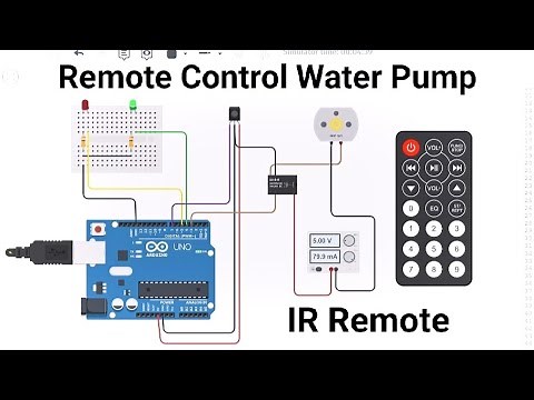 Tinkercad Arduino Tutorial : Remote Control Water Pump in English