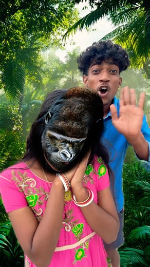 I Met a Gorilla 🦍 😨😱and I Escaped #bushcraft#camping #survival #shorts