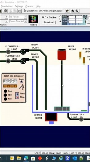 Automatic Batch Mixing Tank with PLC Ladder Logic
