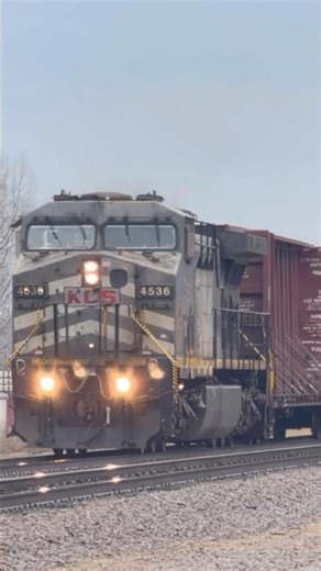 KCS 4536 (Grey Ghost) leads in Sturtevant WI #railroad #railfan #railway #train #railways