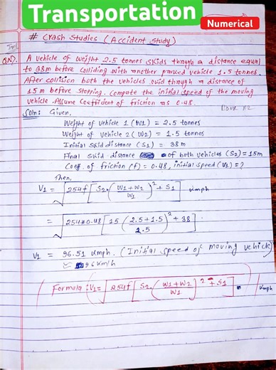 Transportation 2#transportation #engineering #numerical #transportationengineering #civilengineering