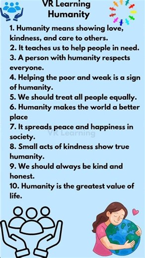 Humanity 10 lines essay || Essay on Humanity #shorts