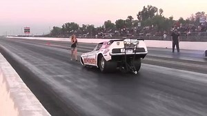 As usual, Back-up girls are a part of nostalgia drag racing. Good Vibrations Saturday Night Nitro at Auto Club Famoso Raceway | Bako Motorsports Power Hour