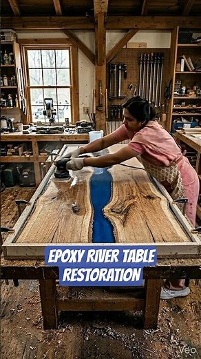 Raw Wood Restored Into an Epoxy River Table 😍