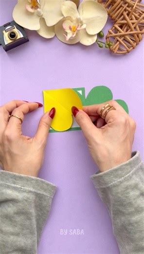 💛Diy Cute Heart Card💚 Easy Paper Craft Idea #saba_creativeartist