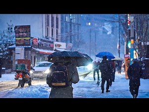 Snowfall Slippery Roads! 🛼 Seoul Morning Commute War?! | Walking Tour Korea 4K HDR