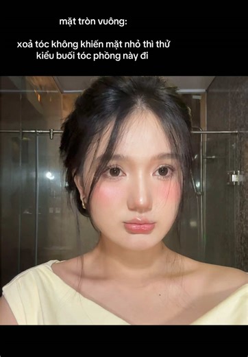 Kiểu búi tóc phồng cho mặt tròn vuông