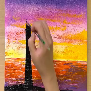 How to paint a simple lighthouse / Acrylic painting | Painting Skills