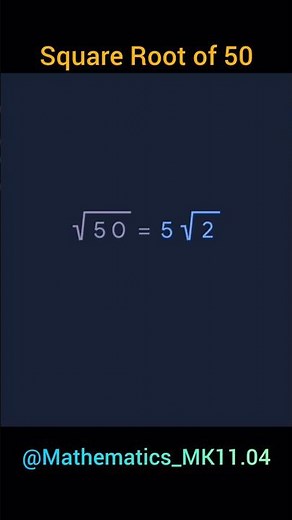 Square Root of 50 #maths #squreroots #youtube #mathstricks
