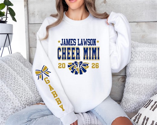 Custom Cheer Mimi Sweatshirt With Name and School Colors, Personalized Cheerleading Grandma Gift - Etsy
