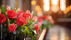 Religious Memorial Service at Church for Solemn Remembrance. Concept Solemn Remembrance, Religious Service, Memorial Event, Church Ceremony, Remembrance Gathering