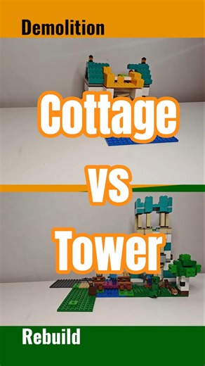 Rebuilding Minecraft Cat Cottage into the River Tower! #shorts