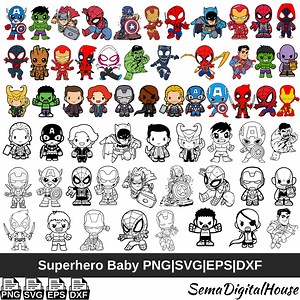 Superhero Baby, Png, Svg, Dxf, Eps, Avengers Baby, Baby DIY, Avengers Kids, Superhero Kids, Instant Download, Digital Design,superhero Chibi - Etsy