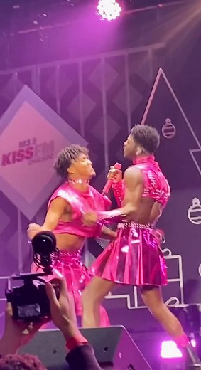 @lilnasx and his boyfriend at the jingleball. #lilnasx #fyp #trend #jingleball