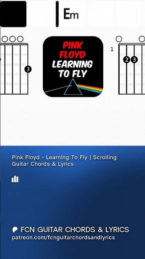 Pink Floyd - Learning To Fly | Scrolling Guitar Chords & Lyrics #pinkfloyd #guitarcover #cover
