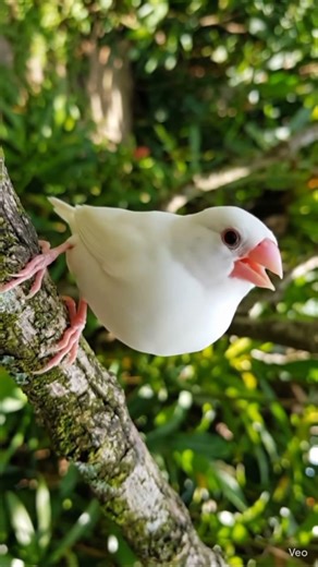White Java Sparrow Singing on tree 🐦 Beautiful Bird Sounds #shorts #birdsounds #nature