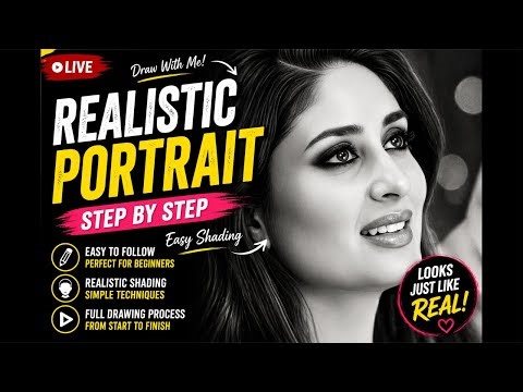 Realistic Portrait Drawing ✏️ | Step by Step Easy Shading Tutorial 🔥