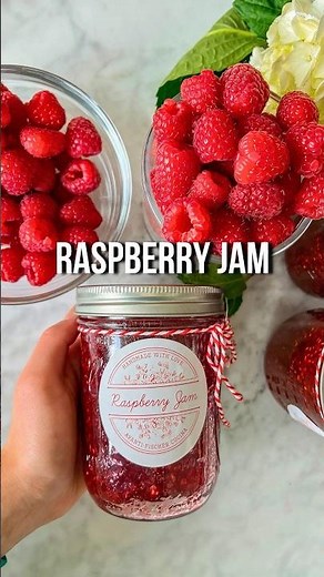 Homemade Raspberry Jam - #homemadejamrecipe #canning #raspberryjam