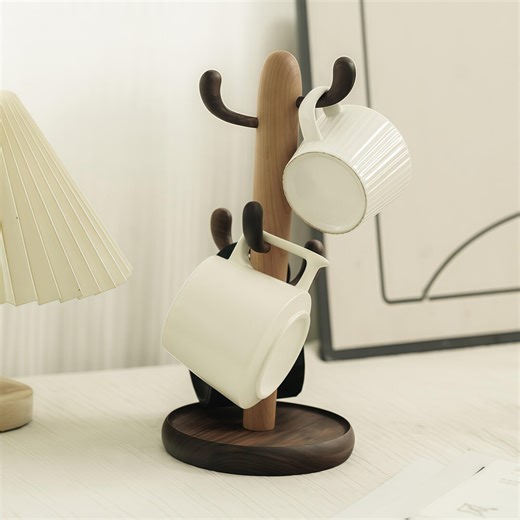 Wooden Mug Tree Stand, Coffee Cup Holder Rack, Countertop Mug Organizer,rustic Wood Cup Display Stand for Kitchen Coffee Bar,mug Drying Rack - Etsy