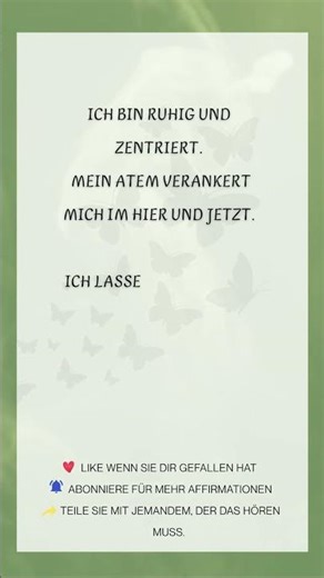 Affirmation für innere Ruhe bei Angst