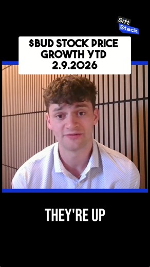 Sift Stack on Instagram: "This stock $BUD is up 19 percent so far this year as of 2.9.2026. It is officially in the consumer staple sector, but it is really much more than that. Even when the economy is uncertain, people often want to grab a beer and have a good time. How do you think Gen Z's drinking habits impact the future of beer? #Investing #Stocks #Finance #BUD #SiftStack"
