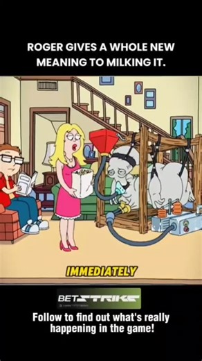 Toon Intel on Instagram: "Roger will literally monetize anything... even his own alien bodily fluids. It was all fun and games until Steve ended up incubating an egg. 🤯" 👽 ⚙︎ Serving up top-tier American Dad moments—only the best make the cut. ⚒︎ Dive into our feed and uncover your next favorite clip. ☛ Got a credit or takedown request? Slide into our DMs. #americandad #RogerTheAlien #SteveSmith #MilkingIt #AlienMilk #CartoonGag #SethMacFarlane #FunnyAnimation"